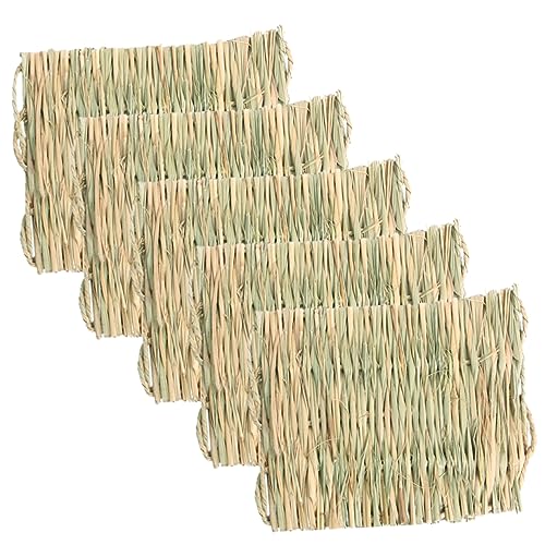 CIYODO 5 Stück Häschen-strohmatte, Kaninchen-kühlmatte, Atmungsaktiv, Kleine Gras-tiermatte von CIYODO