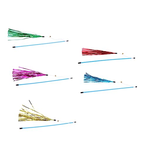 CIYODO 5 Stück Teiliges Interaktives Katzenspielzeug Teaser Werkzeuge Blau Rot Rosa Grün und Gold Bissfeste Spielstäbe Aktivität und Bindung mit Ihrer Katze CIYODO 5 Stück Teiliges Interaktives Katzenspielzeug Teaser Werkzeuge Blau Rot Rosa Grün und Gold Bissfeste Spielstäbe Aktivität und Bindung mit Ihrer Katze von CIYODO