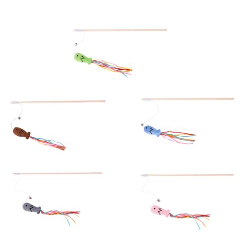 CIYODO 5 Stück Teiliges Katzenspielzeug Bissfester Catnip Teaser mit Buntem Plüschband Holzstab Interaktives Katzenangel für Katzen und Kätzchen Fördert Bewegung und Spielspaß CIYODO 5 Stück Teiliges Katzenspielzeug Bissfester Catnip Teaser mit Buntem Plüschband Holzstab Interaktives Katzenangel für Katzen und Kätzchen Fördert Bewegung und Spielspaß von CIYODO