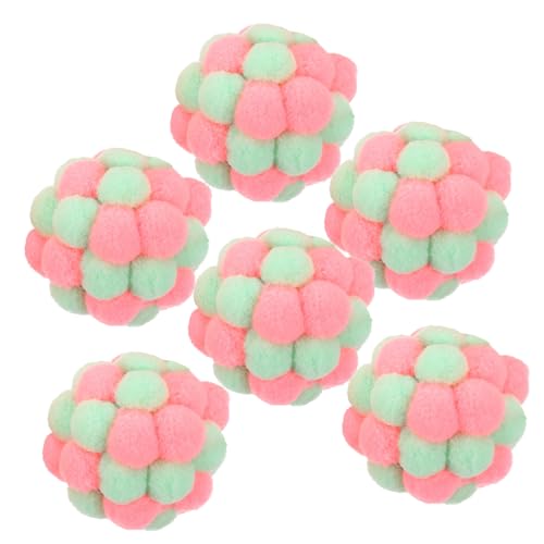 CIYODO 6stücke Katze Interaktive Plüsch Ball Gebaut in Glocke Katzen Pom Pom Bälle Katze Spielzeug Beißspielzeug von CIYODO