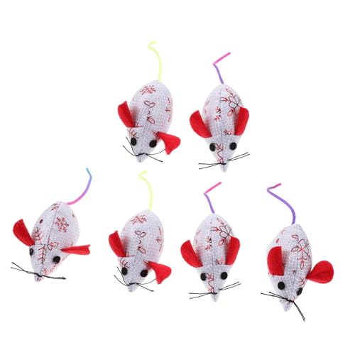 CIYODO 6 Stück Interaktives Katzenspielzeug, Gefüllte Plüschmaus, Formspielzeug, Katzenspielzeug CIYODO 6 Stück Interaktives Katzenspielzeug, Gefüllte Plüschmaus, Formspielzeug, Katzenspielzeug von CIYODO