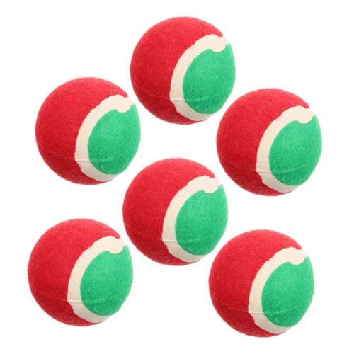 CIYODO 6 Stück Teiliges Pet Tennisbälle aus Langlebigem Gummi Bissfestes Kauspielzeug für Kleine Hunde Robustes Wurfspielzeug zur Energieentladung und Training von CIYODO