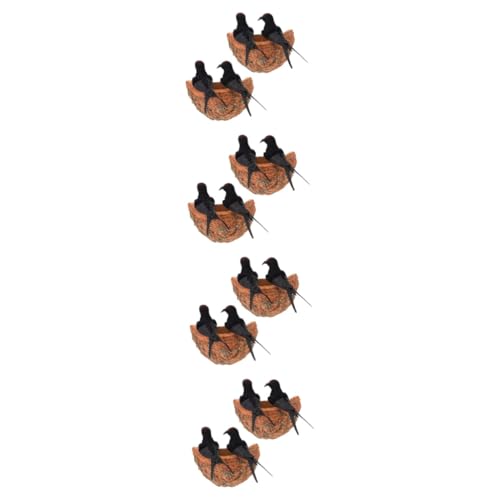 CIYODO Schwalben Deko Wand 8 Sätze Simuliertes Schwalbennest Simulation Vogelnest Dekoration Hausdekorationen Für Zu Hause Terassendeko Aussendeko Künstliche Rustikale Vogelwanddekoration Papierstau von CIYODO