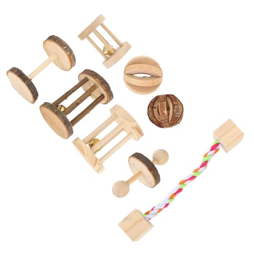 CIYODO Kleintiere Kauspielzeug Aus Holz Beißspielzeug Für Hamster Meerschweinchen Und Chinchillas Spielzeug Zum Knabbern Und Zähneputzen Langlebiges Zubehör Für Kleintierekäfige von CIYODO