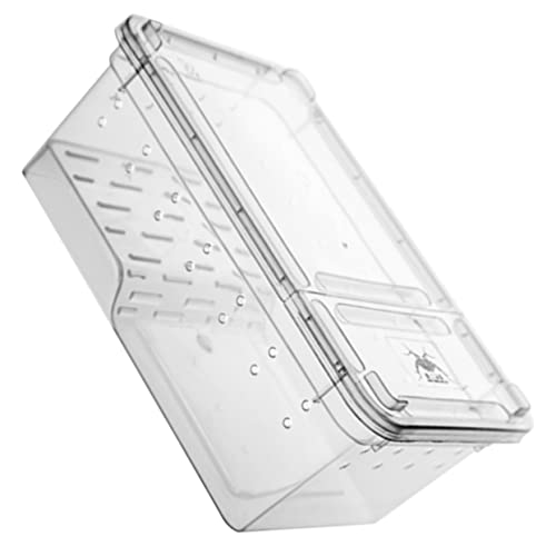 CIYODO Amphibien -Haustier -fütterungsbox Wasser- Aqua Reptiliendekor Tank Terrarium Zubehör Schildkrötengehegebecken Schildkrötenbecken Mit Deckel Transparent Plastik von CIYODO
