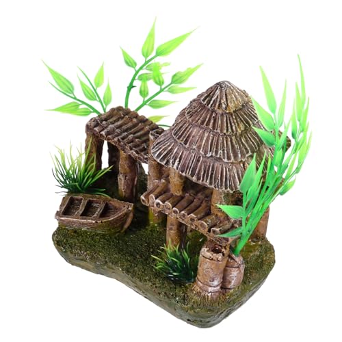CIYODO Aquarium Dekoration Resin Pavillon Versteck Fischtank Ornament Retro Garten Landschaft für Aquarium Habitat Fish Tank Accessory von CIYODO