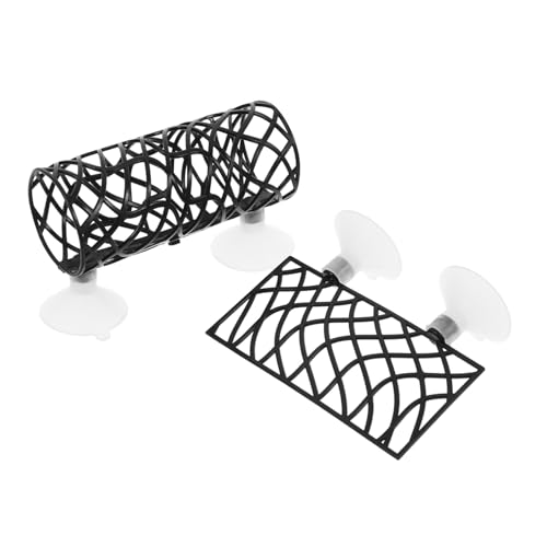 CIYODO Aquarium Ornament Betta Fisch Höhlen Abs mit Einfachem Aufbau Sicherer Versteck Ruheplatz für Garnelen und Kleine Fische Schwarze Aquarien Deko Tunnel von CIYODO