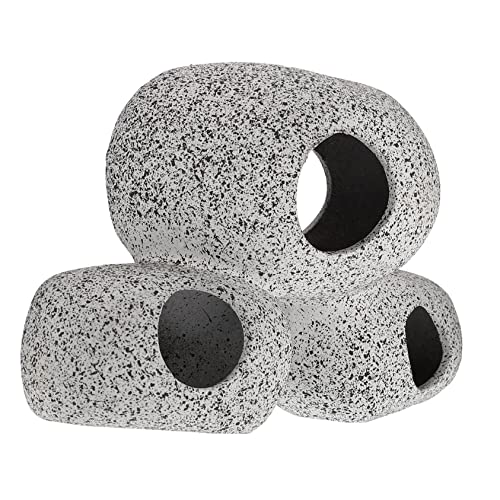 CIYODO Aquarium Tontopf für Aquarium Aquarienhöhlendekorationen Garnele Aquarium Dekoration aquariumdeko Aquarienlandschaftsdekoration Fischversteck, Schutzhöhle Ton Light Grey von CIYODO