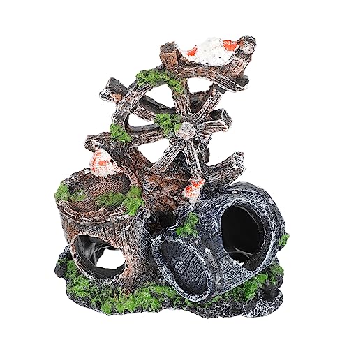 CIYODO Aquarium Versteck aus Resin Fischversteck Höhle Weinfass Design Langlebige Aquarium Dekoration Natürliches Landschaftsornament für Garnelen und Fische Geeignet als Fischversteck von CIYODO