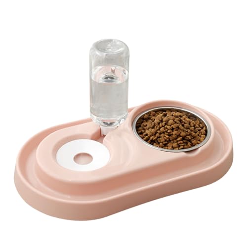 CIYODO Wasserspender Für Haustiere Mit Automatischer Wasserzufuhr Edelstahl Und Plastikschale Geteiltes Design Spülbeckenabtrennung Für Hunde Und Katzen von CIYODO