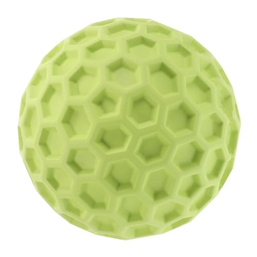 CIYODO Bissfester Hundespielzeug Ball aus Strapazierfähigem Gummi Quietschender Welpen Kauspielzeugball Interaktiver Grüner Spielball zur Stressreduktion und Zahnpflege für Kleine und von CIYODO