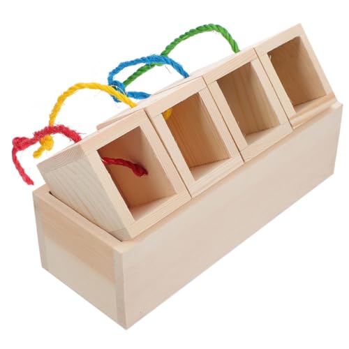 CIYODO Box Hamster Futtersuche Spielzeug Vögel Interaktives Spielspielzeug Hasenfutter Rattenspielzeug Papagei Lernspielzeug Meerschweinchen Spielzeug Haustier Spielzeug Hamster Spielzeug Holz Der von CIYODO