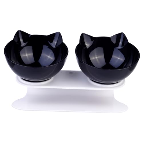 CIYODO Cat Bowl Pet Double Bowl Katzennapf Essen Futternapf doppelt Schüssel Katzennäpfe Fütterung praktischer Doppelnapf für Haustiere strapazierfähiger Doppelnapf für Haustiere Schwarz CIYODO Cat Bowl Pet Double Bowl Katzennapf Essen Futternapf doppelt Schüssel Katzennäpfe Fütterung praktischer Doppelnapf für Haustiere strapazierfähiger Doppelnapf für Haustiere Schwarz von CIYODO