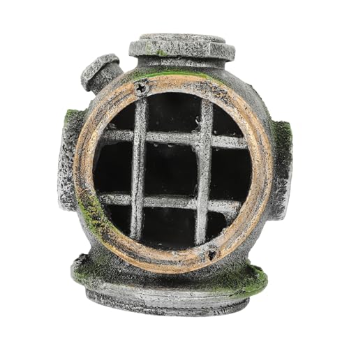 CIYODO Dekoratives mit Taucherhelm für Aquarien Schiffswrack Ornament für Fischverstecke und Kreative Aquariengestaltung CIYODO Dekoratives mit Taucherhelm für Aquarien Schiffswrack Ornament für Fischverstecke und Kreative Aquariengestaltung von CIYODO