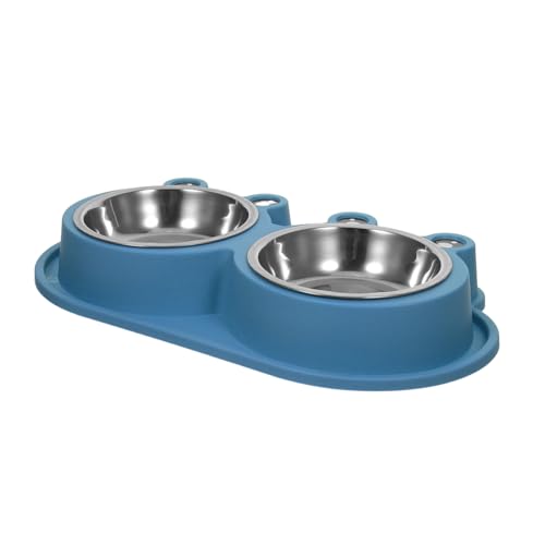 CIYODO Doppelnapf für Katzen und Hunde aus Edelstahl mit Rutschfester Kunststoffbasis Antimikrobielle Futterschale als Futter Wassernapf für Kleine Haustiere und Welpen Robust und von CIYODO