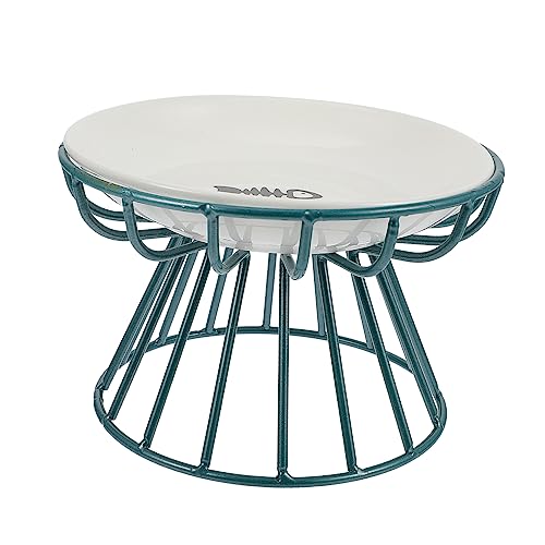 CIYODO Erhöhte Futter Und Wasserschalen Für Katzen Teiliges Grünem Metallträger rutschfest Und Ergonomisch Für Gesunde Fütterung Ihrer Haustiere von CIYODO