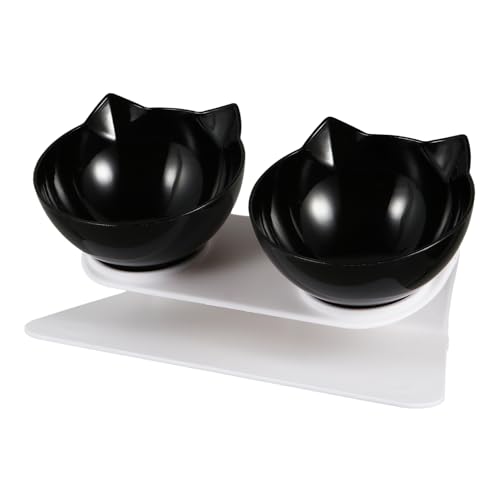 CIYODO Erhöhte Kunststoff Katzennäpfe Ergonomisch Geneigt für Entspanntes Fressen und Trinken Langlebig Hygienisch Entlastet Katzenhals für Sauberen Futterplatz CIYODO Erhöhte Kunststoff Katzennäpfe Ergonomisch Geneigt für Entspanntes Fressen und Trinken Langlebig Hygienisch Entlastet Katzenhals für Sauberen Futterplatz von CIYODO