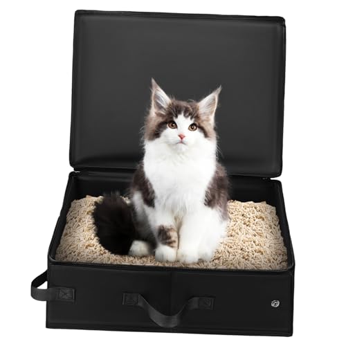 CIYODO Faltbare Katzentoilette mit Deckel Katzentoilette aus Oxford für Reisen Platzsparend Transportieren für Katzen und Kätzchen von CIYODO