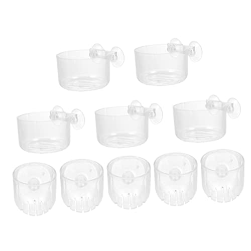 CIYODO Aquarium Schwimmende Pflanzenhalter Tassen Mit Basis 10 Stück Acryl Blumentopf Für Aquarium Dekoration von CIYODO