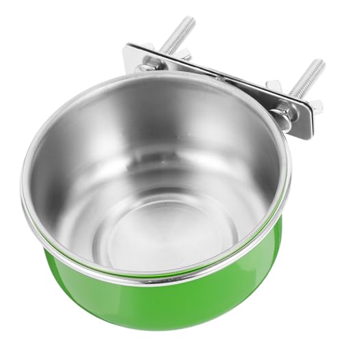 CIYODO Futternapf aus Edelstahl Papagei Tiervogelversorgung Vogel Wasserschale Essen edelstahlschüsseln futterkörbe feedern Vogel Wasserhalter Vogelfütterer Rostfreier Stahl Light Green von CIYODO