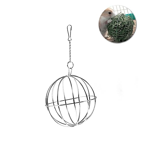 CIYODO Futterspender kaninchenzubehör kanninchenfutter Futter Hasen heuraufe kleintierspielzeug Kleintierheu Grasfutterspenderball Futterspender Ball für Haustiere Silver von CIYODO