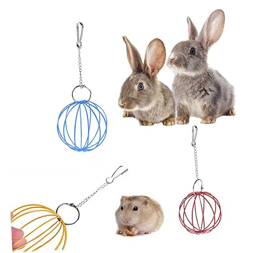 CIYODO Graskugelrahmen Für Hamster Heu Interaktiv Kaninchen Ball Haustier Spielt Bälle Chinchilla Haustiere Kätzchen Bälle Zufällige Farbe von CIYODO