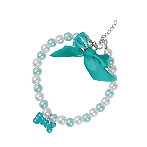 CIYODO Halskette mit Perlenanhänger, Strass-Schmuck, Erkennungsmarke, Hundehalsband, Haustier-Schmuckzubehör, luxuriös CIYODO Halskette mit Perlenanhänger, Strass-Schmuck, Erkennungsmarke, Hundehalsband, Haustier-Schmuckzubehör, luxuriös von CIYODO