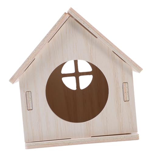 CIYODO Hamster Holzhaus Schlafzimmer Meerschweinchenhaus Verstecke Hamsterhaus Tunnel Meerschweinchen Verbirgt Sich Drinnen Hamsterspielzeug Hamster -versteck Hölzern von CIYODO