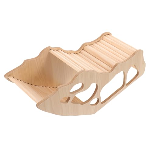 CIYODO Hamster Holzhaus mit Tunnel Sicheres Nagerversteck aus Natürlichem Holz Kauspielzeug und Rückzugsort für Hamster Meerschweinchen Eichhörnchen und Kleine Kleintiere von CIYODO