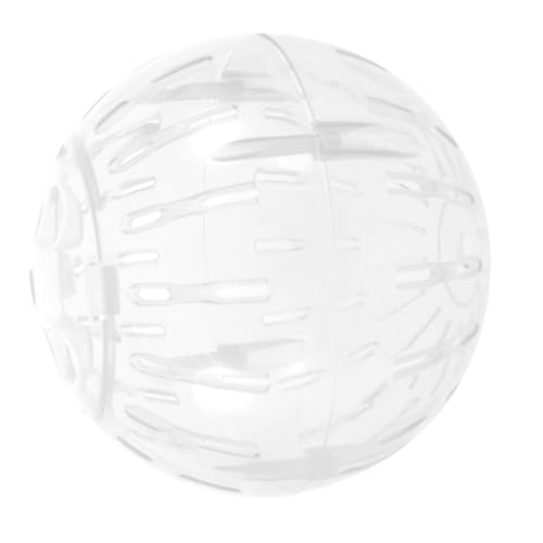 CIYODO Hamster-Laufballspielzeug Hamsterrad-Kugel Zwerghamsterball Gymnastikball Gymnastikbälle für Käfigratten durchsichtige Hamster-Übungsbälle 10cm laufender Ball Weiß von CIYODO