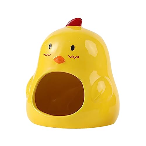 CIYODO Hamster Nest aus Keramik Hamsternest Versteck Miniatur klein Hamsterhäuser drinnen hamsterbett Hamster transportbox dekoratives Hamsternest Hamsterversteck aus Keramik Yellow von CIYODO