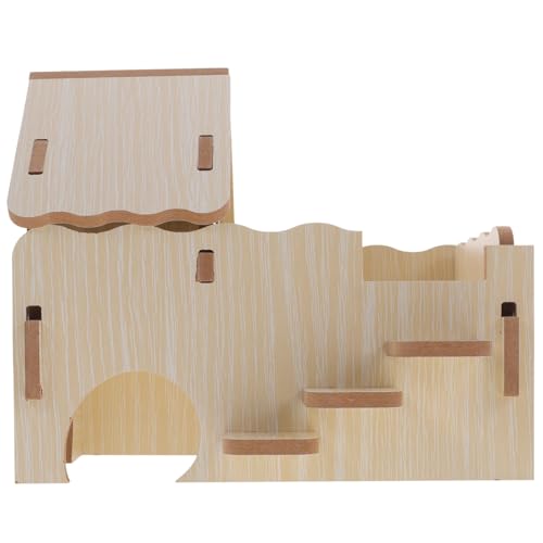 CIYODO Meerschweinchenhaus Aus Holz Spielzeug Naturmaterial Kleintiernest Bett Sicheres Bequemes Hamsterversteck von CIYODO
