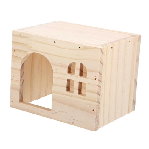 CIYODO Holzhaus Für Kleintiere Hamster Versteck Naturholz Hütte Für Meerschweinchen Chinchilla Haus Kleines Tierhaus Holzversteck Für Hamsterkäfig von CIYODO