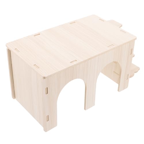 CIYODO Hamsterhütte Meerschweinchentunnel und Verstecke klein meerschweinchen versteck hamsterhaus nagerhaus holzhaus treppenkarre Hamsterkäfig Meerschweinchenhäuser und Verstecke hölzern von CIYODO