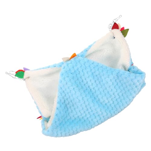 CIYODO Haustier Hängematte Schlafsack Bequeme Hamsterhängematte meerschweinchen Bett Meerschweinchen-Hängematte waschbares meerschweinchenbett Hamsterbett Flanell Sky-Blue von CIYODO
