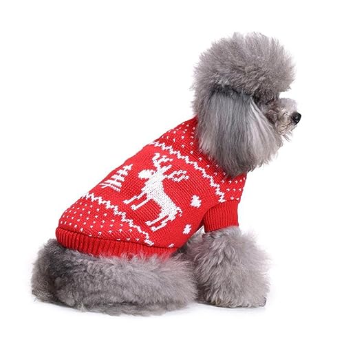 CIYODO Weihnachtspullover für Haustiere Haustierbekleidung Kleiner Hundepullover Weihnachts hundepullover Weihnachts-Hundepullover Haustierkleidung Outfit Haustier Hund Mantel Hündchen von CIYODO