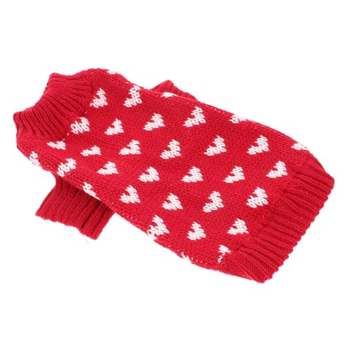 CIYODO Haustier-Pullover Welpe Klein Hund Warme Haustierkleidung Haustierurlaubspullover Haustierstrickpullover Für Wärme Rot Acryl von CIYODO