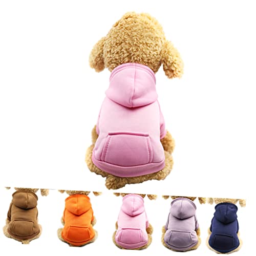 CIYODO Haustier-Pullover hundemantel Dog Raincoat hundepullover hundejacke Dog Coat Vlies Hund wintermantel Hunde Mantel groß Kleidung süße Hundeoutfits Warmer Wintermantel für Hunde Rosa von CIYODO