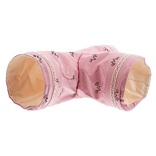CIYODO Haustier Tunnel Chinchilla-Haustier Hamster Nest Nahrungssuche Hamstertunnel Aber Kleiner Haustunnel Hamsterverstecktunnel Tiertunnel Polyester Baumwolle Rosa von CIYODO