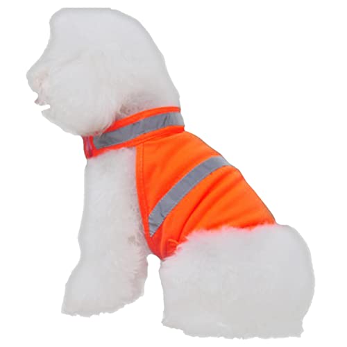 CIYODO Haustier reflektierende Sicherheitsweste Geschirr für kleine Hunde Hund cool hoch hundewarnwesten Reflektierende Hundeweste verstellbare Sicherheitsweste Hund sichere Weste Orange von CIYODO