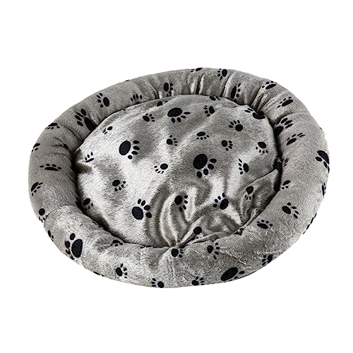 CIYODO Haustierbett mit Elegantem Fußabdruck-Muster Hausbett für Haustiere Nest für Haustiere Grau CIYODO Haustierbett mit Elegantem Fußabdruck-Muster Hausbett für Haustiere Nest für Haustiere Grau von CIYODO