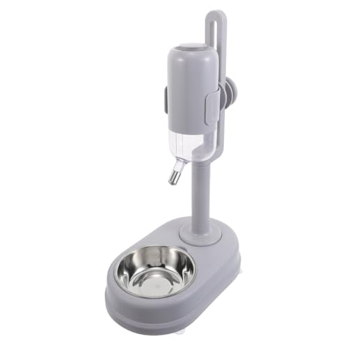 CIYODO Haustierdiät Wasserspender Für Welpen Futterstation Für Haustiere Katzenfutter Automatisch Wasserspender Für Hunde Futterspender Für Katzen Katzenfutterschale Rostfreier Stahl Grey von CIYODO