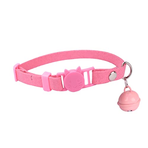 CIYODO Haustierhalsband Mit Glocke Welpenhalsband Kätzchenhalsbänder Kleine Hundehalsbänder Kleines Hundezubehör Wanderzubehör Kragen Kätzchen-zubehör Rosa Katzenglocke Die Katze von CIYODO