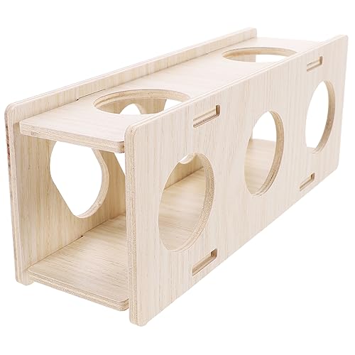 CIYODO Haustierspielzeug Für Kleintiere Tunnel Hamsterröhren Hamster -versteck Hamsterkühlhaus Verstecke Drinnen Groß Hamsterspielzeug Häuser Hamsterhaus Meerschweinchenhaus Holz von CIYODO