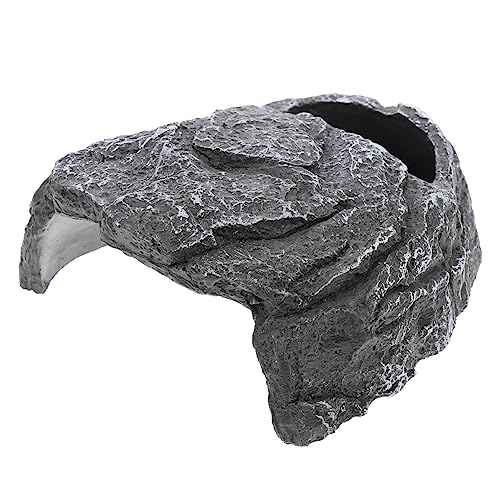 CIYODO Höhle ausweichen Versteck Reptil Sonnenbereich für Schildkrötenbecken Schildkröten-Ruhestand Schildkrötenhöhle Turtle Panzerzubehör Schildkrötelebensraum Baumfinger Grau von CIYODO