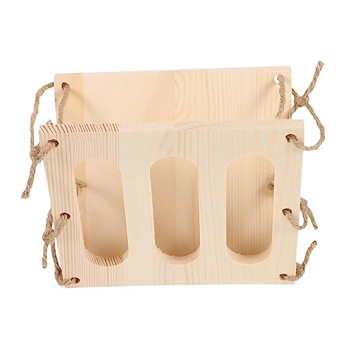 CIYODO Hölzerne Strohfutterschale Hasen Heuraufe Hasen Heuhalter Hasen Grashalter Heu Rack Meerschweinchen Hasen Heucontainer Käfig Futterspender kleines Haustierregal Hasenbehälter von CIYODO