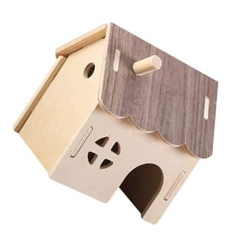 CIYODO Holz Hamster Versteck mit Mehrkammer Design Sicheres Schlafhaus und Rückzugsort Langlebiges Holzhaus für Hamster Meerschweinchen und Igel Gemütliches Tierversteck für Kleine von CIYODO