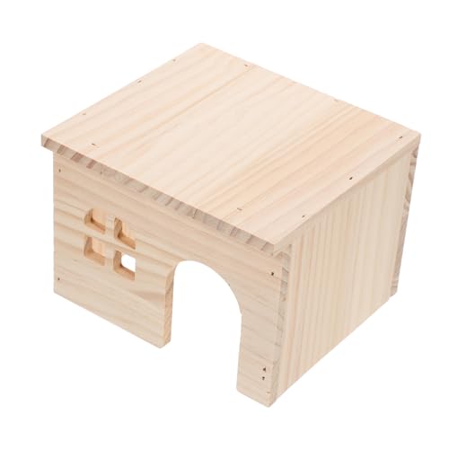 CIYODO Holz Hamsterhaus mit Leiter Multifunktionale Futter und Wasserplattform für Kleine Tiere Sicheres Versteck für Hamster Ratten und Gerbils aus Natürlichem Holz Dekorativ und von CIYODO