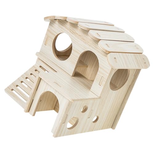 CIYODO Holzhaus für Kleintiere mit Rampe Doppellagiges Versteck und Schlafhaus für Hamster und Meerschweinchen Mehrkammeriges Stabiles Holzlabyrinth für Kleine Nager zur Beschäftigung CIYODO Holzhaus für Kleintiere mit Rampe Doppellagiges Versteck und Schlafhaus für Hamster und Meerschweinchen Mehrkammeriges Stabiles Holzlabyrinth für Kleine Nager zur Beschäftigung von CIYODO