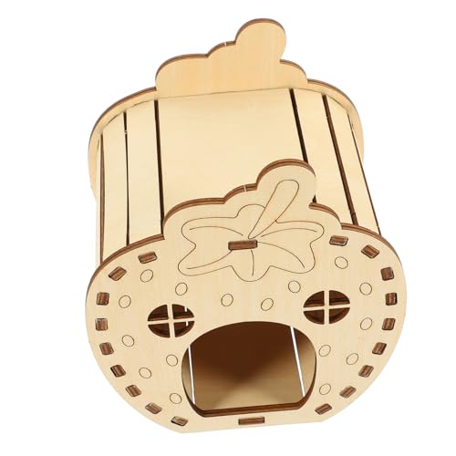 CIYODO Holz Hamsterhaus Selbstmontage DIY Für Haustiere Versteck Haus Erdbeere Aktivitäten Schlafplatz Winter Sommer von CIYODO